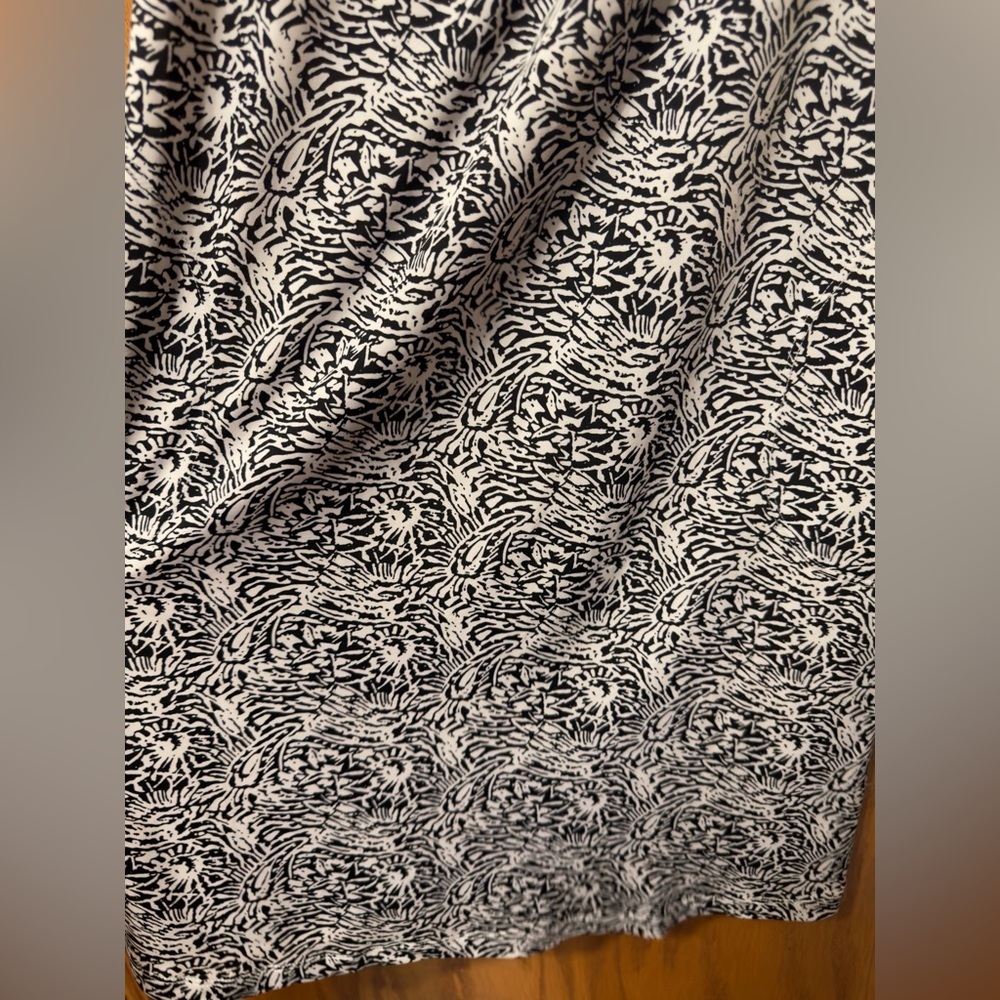 J. Valdi MEDIUM Swim Cover Up Dress Pockets Braided Straps Black White abstract - Picture 5 of 8